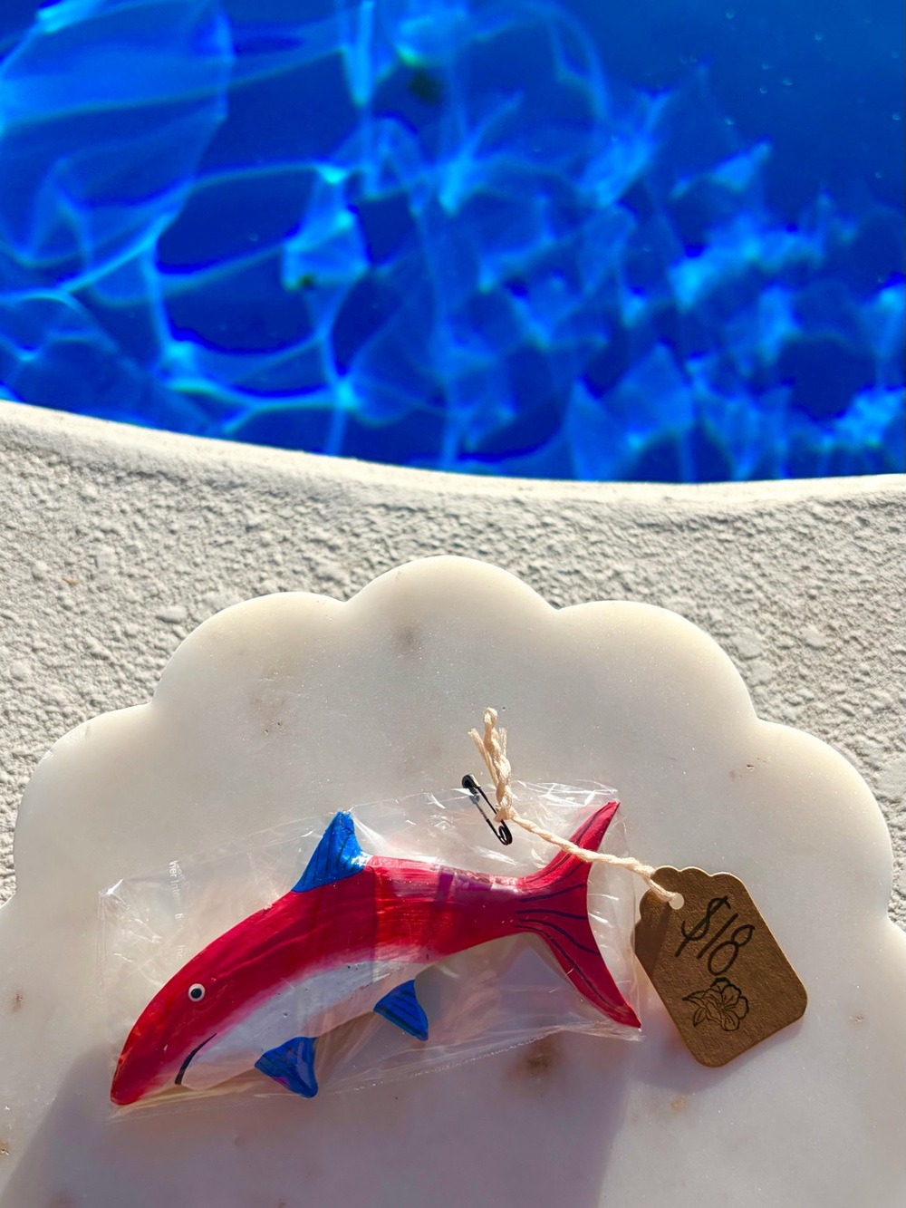 Red Shark 🦈✨❤️ Magnet - Wood Carved and Hand Painted in Indonesia
